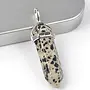 Dalmatian Jasper Double Point Pendant on 19'' Wax Cord