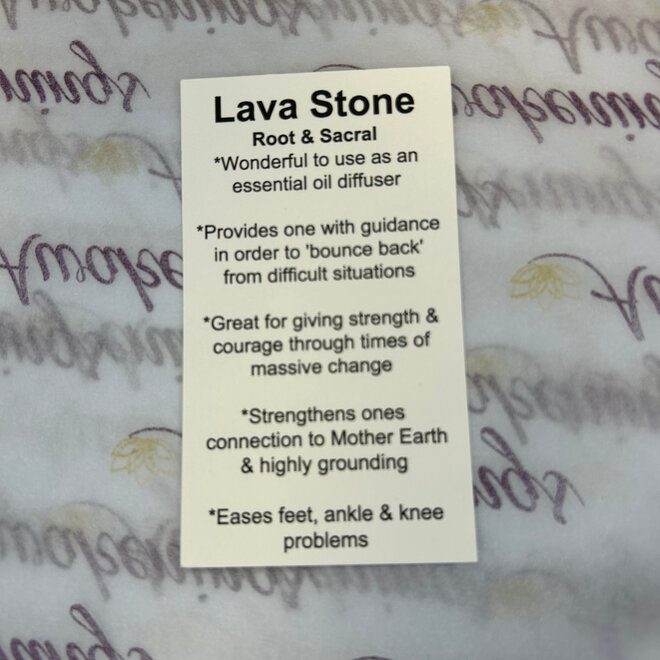 Lava Stone Double Point Pendant on 19'' Wax Cord