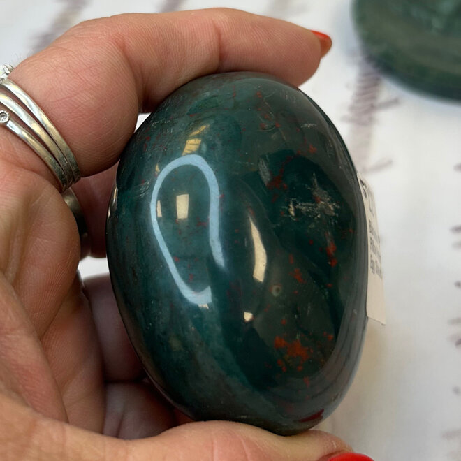 Bloodstone Palm Pillow Natural Egg Shaped 6oz
