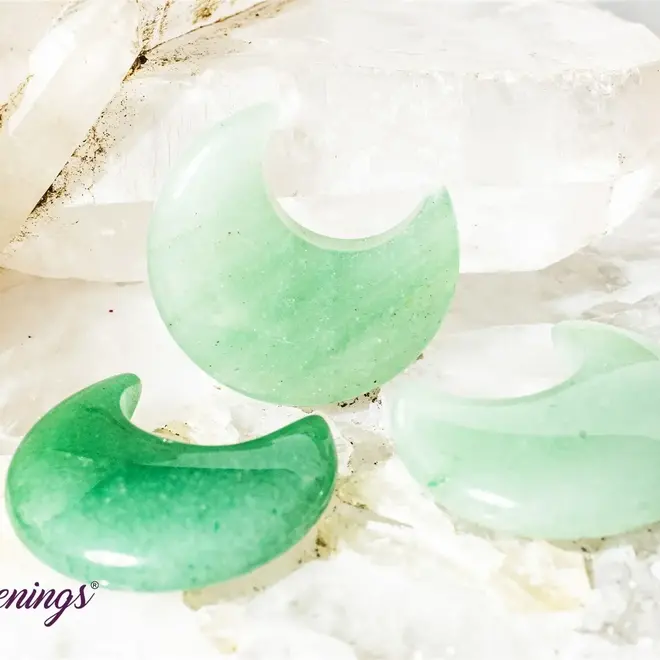 Green Aventurine Crescent Moon - Medium
