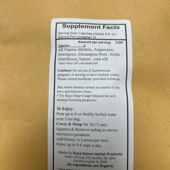 Rayz Haven Tea- Respiratory Blend