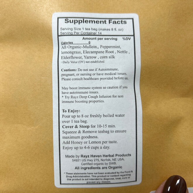 Rayz Haven Tea- Respiratory Blend