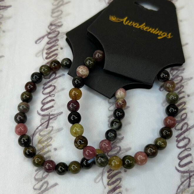 Watermelon Tourmaline Bracelet  - 6mm