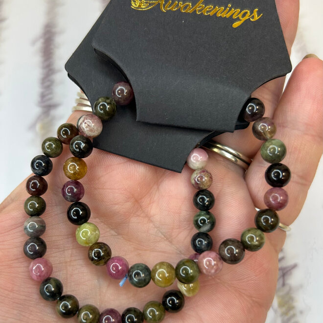 Watermelon Tourmaline Bracelet  - 6mm