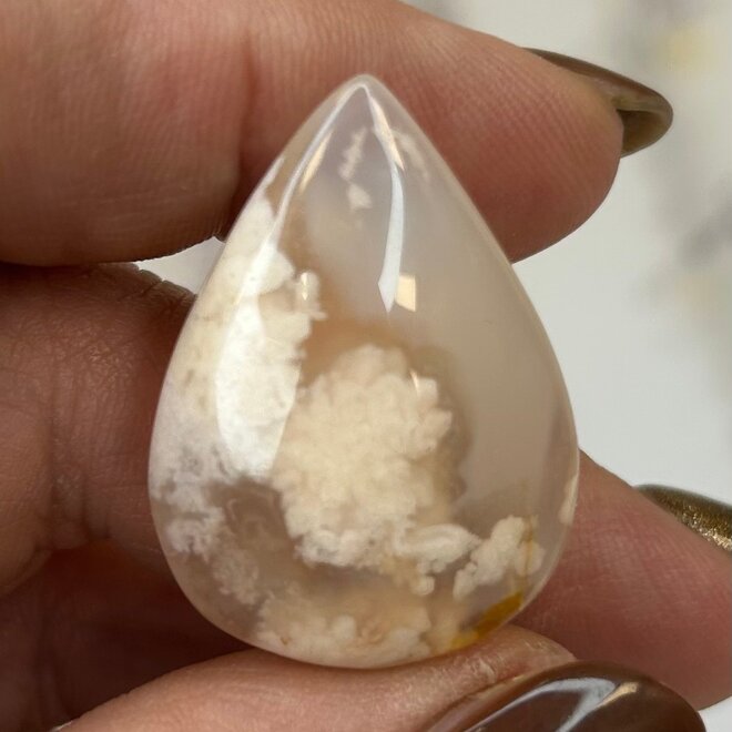 Flower Agate (Cherry Blossom) Rain Drop - Small