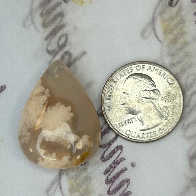 Flower Agate (Cherry Blossom) Rain Drop - Small