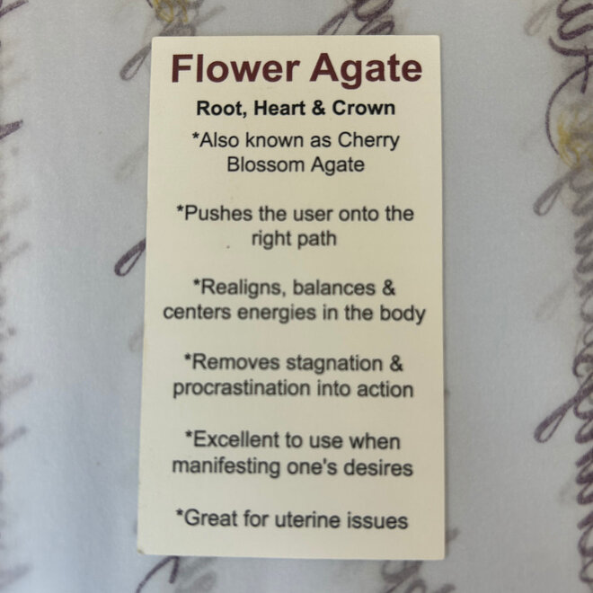 Flower Agate (Cherry Blossom) Rain Drop Large