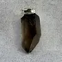 Smoky (Smokey) Quartz Pendants - Point Rough Raw Natural - Silver Plated Cap on 19'' Wax Cord