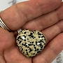 Dalmatian Jasper Puffy Heart - Medium