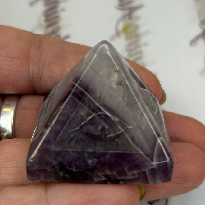 Guardian Eye - Evil Eye  Pyramid Chevron Amethyst 1.5''