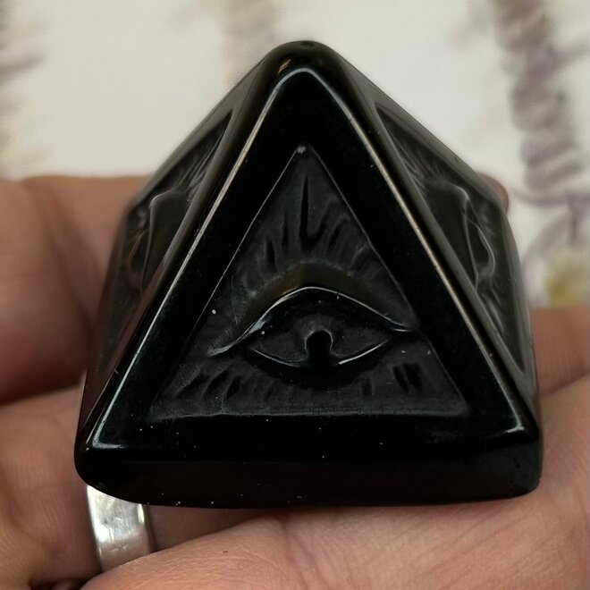 Guardian Eye - Evil Eye Pyramid Black Obsidian 1.5''