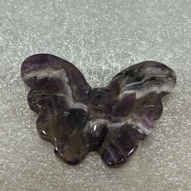 Chevron Amethyst Butterfly Carving 2''