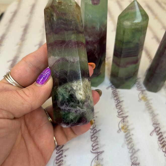 Rainbow Fluorite Tower/Generator - Large  4-6''