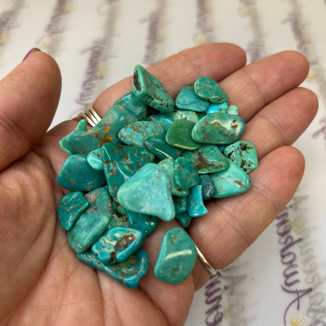 Real Turquoise Flat Slice- Small - .25 -1''