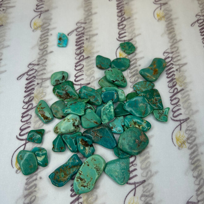 Real Turquoise Flat Slice- Small - .25 -1''
