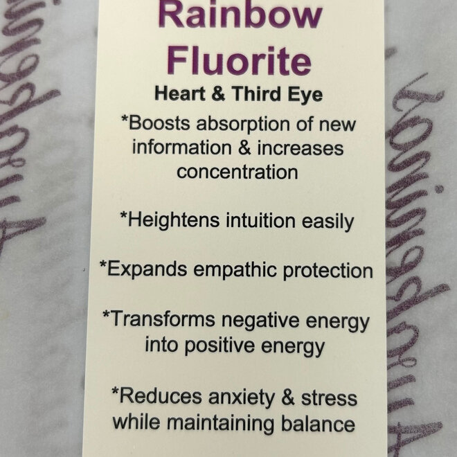 Rainbow Fluorite Puffy Heart - XL With Stand