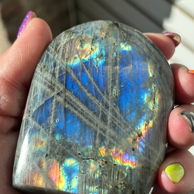 Purple Flash Labradorite Freeform 9.3 oz 3'' x 2.5'' x 1''