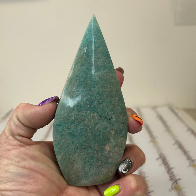 Amazonite Flame - 240g - 5'' Tall - 2.5'' Wide