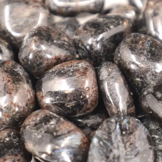 Arfvedsonite (Fireworks Stone) - Tumbled