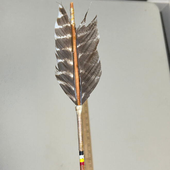 Authentic Replica, Hand Made, Native American Arrows. Turkey Feather,  Fancy Jasper Tip,  Short Draw