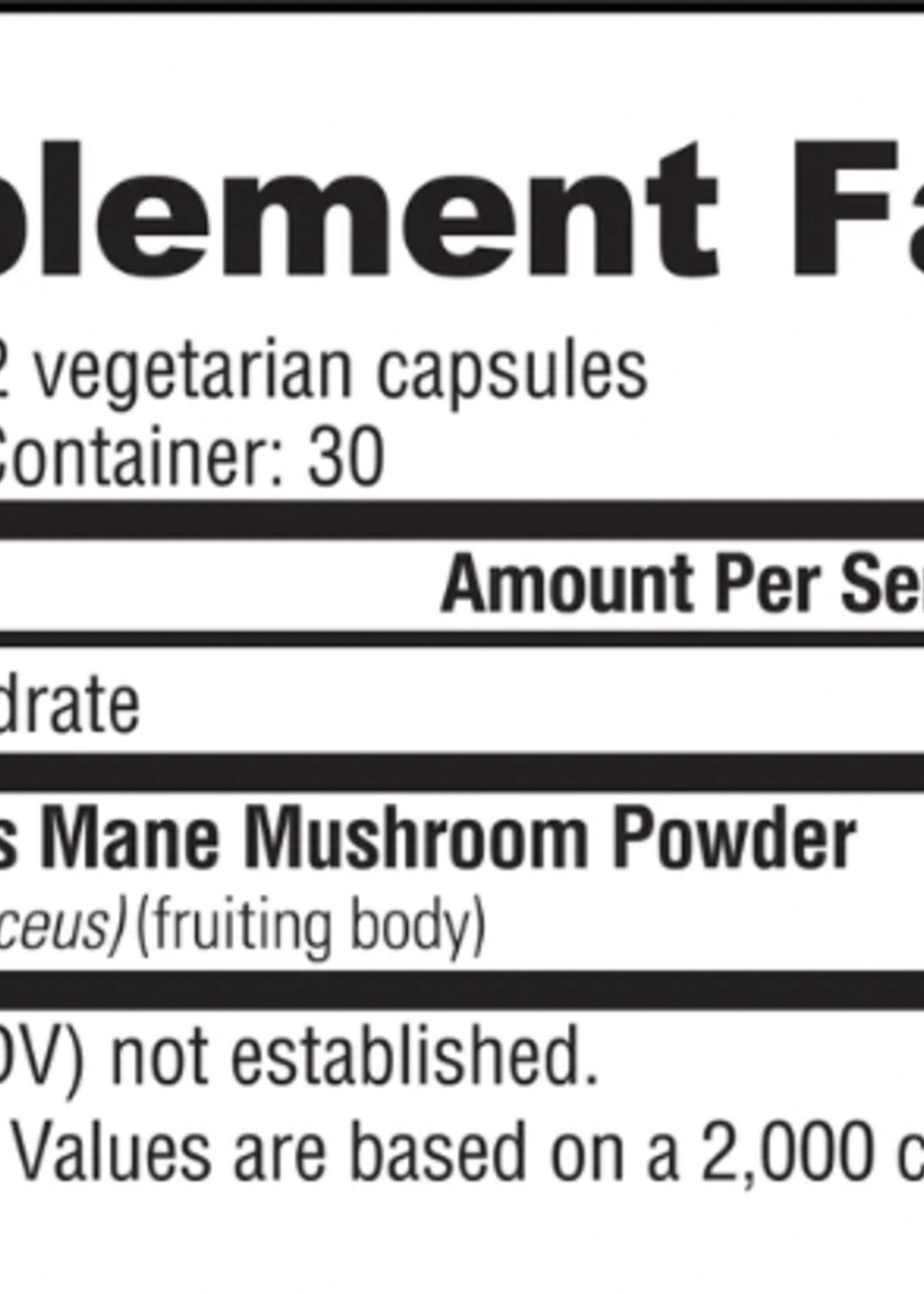 Nutrabio Lions Mane Organic Mushroom Powder  60 Capsules