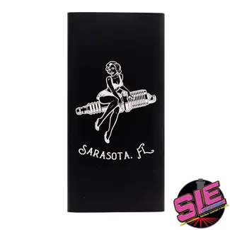 SLE Customs Pin-Up Spark Plug Engraved Power Bank & Wireless Charger Black