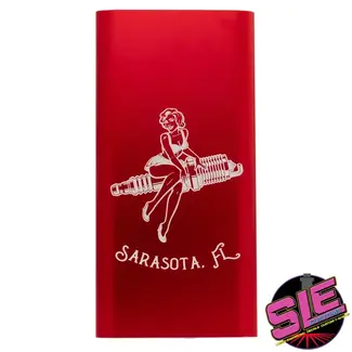 SLE Customs Pin-Up Spark Plug Engraved Power Bank & Wireless Charger Red