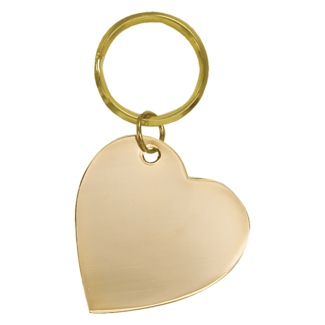 SLE Customs Gold Heart Brass Keychain