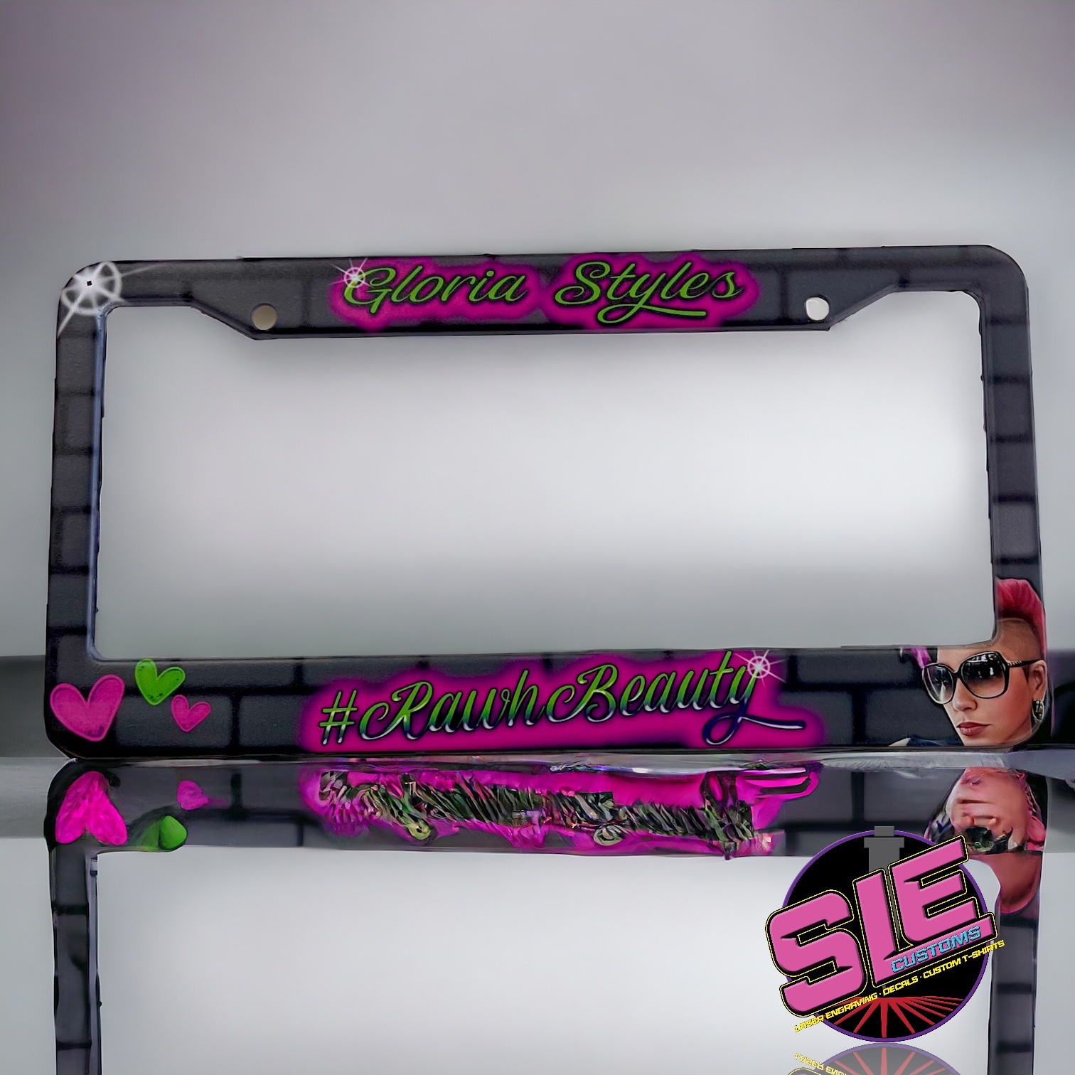 Drive with Style: Custom Printed and Engraved License Plate Frames by SLE Custom