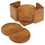 Bamboo Round Coaster Set (6 pcs) with Holder