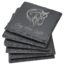 4"x4" Square Slate Coaster Set (6-Piece) - Customizable, Natural Slate with Foam Pads