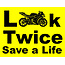 Look Twice Save A Life Decal - Sport Bike Edition, Safety Sticker