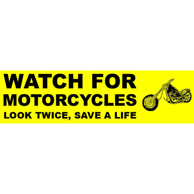 Watch for Motorcycles Decal - Chopper Edition, Safety Alert Sticker,  Over 5" Wide