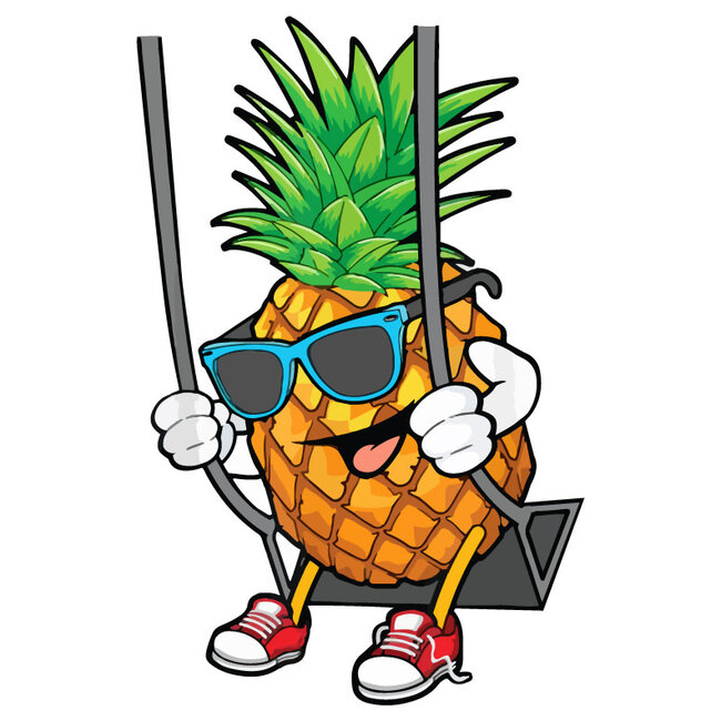 Swinging Pineapple Decal - Vibrant, Fun  Sticker