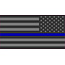 Thin Blue Line American Flag Skull Decal - Grayscale with Blue Stripe
