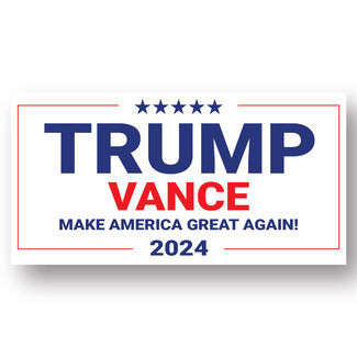 SLE Customs Trump Vance 2024 Sticker 5" x 3" with White Background