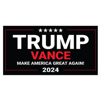 SLE Customs Trump Vance 2024 Sticker 5" x 3" with Black Background