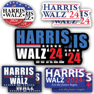 SLE Customs Harris-Walz 2024 Sticker Set (10 Pack) - Support Kamala Harris for President