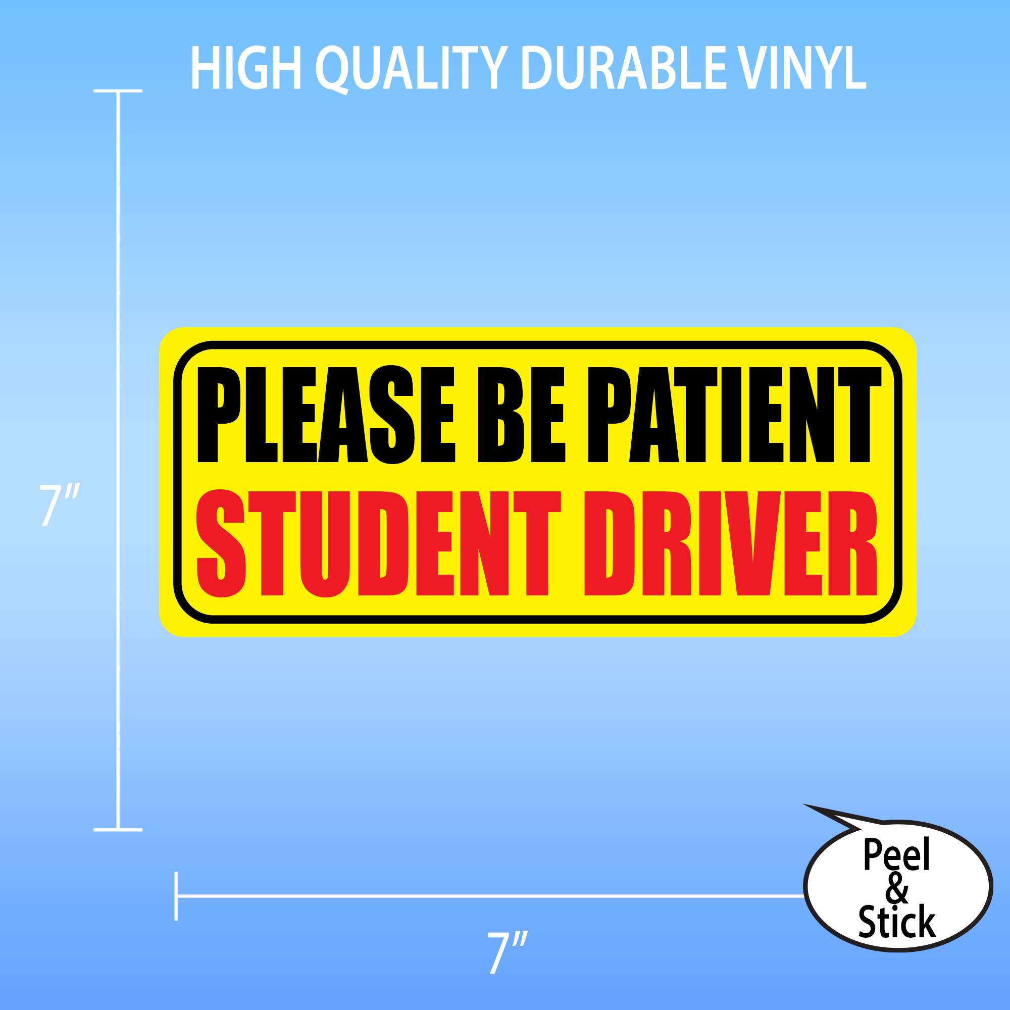 Please Be Patient Student Driver Sticker Pack 6 Bright Decals 3 Please be patient student driver sticker pack 6 bright decals 3