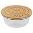 21oz Round Glass Container with Bamboo Lid - Custom Engraving or Full-Color Printing