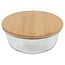 21oz Round Glass Container with Bamboo Lid - Custom Engraving or Full-Color Printing