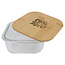 18oz Square Glass Container with Bamboo Lid - Custom Engraving or Full-Color Printing