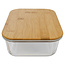 21oz Rectangle Glass Container with Bamboo Lid - Custom Engraving or Full-Color Printing