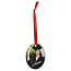 2 1/4" x 3" Oval Acrylic Ornament with Red Ribbon - Custom Full-Color Printing