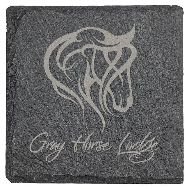 4" x 4" Square Slate Coaster - Custom Engraving or Full-Color UV Printing