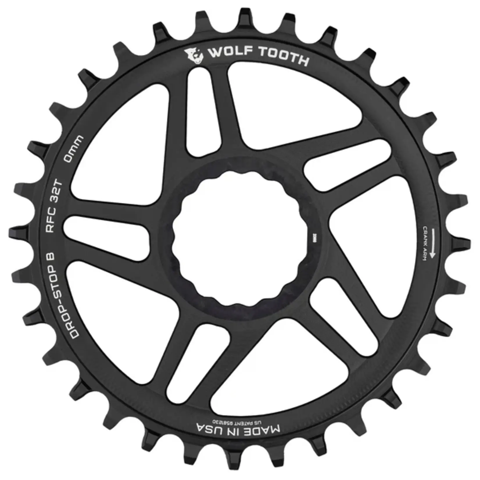 Wolf Tooth Wolf Tooth Elliptical Direct Mount Chainring - 34t, RaceFace/Easton CINCH Direct Mount, Drop-Stop B, For Boost Cranks, 3mm Offset, Black