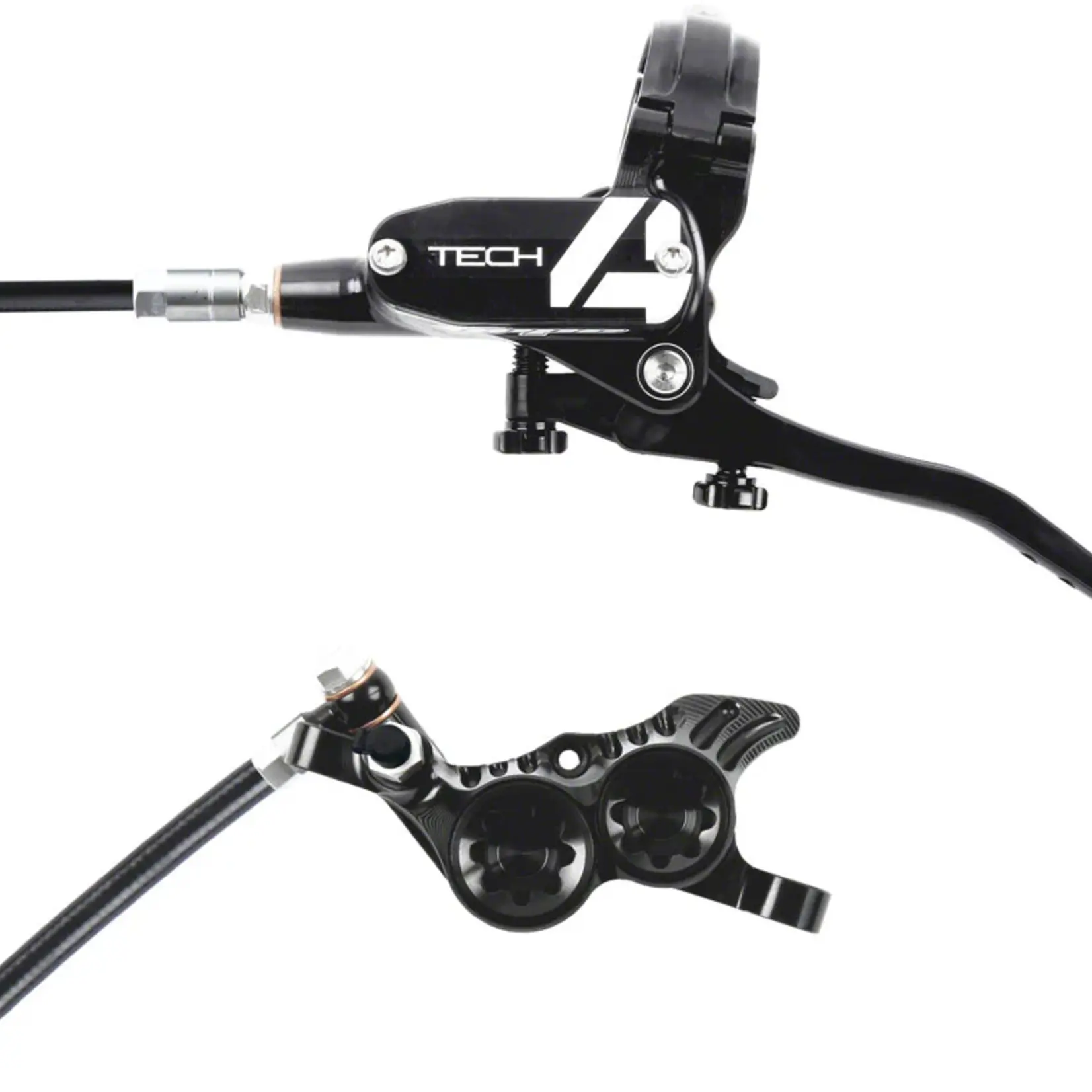 Hope Hope Tech 4 V4 Disc Brake and Lever Set - Front, Hydraulic, Post Mount, Black