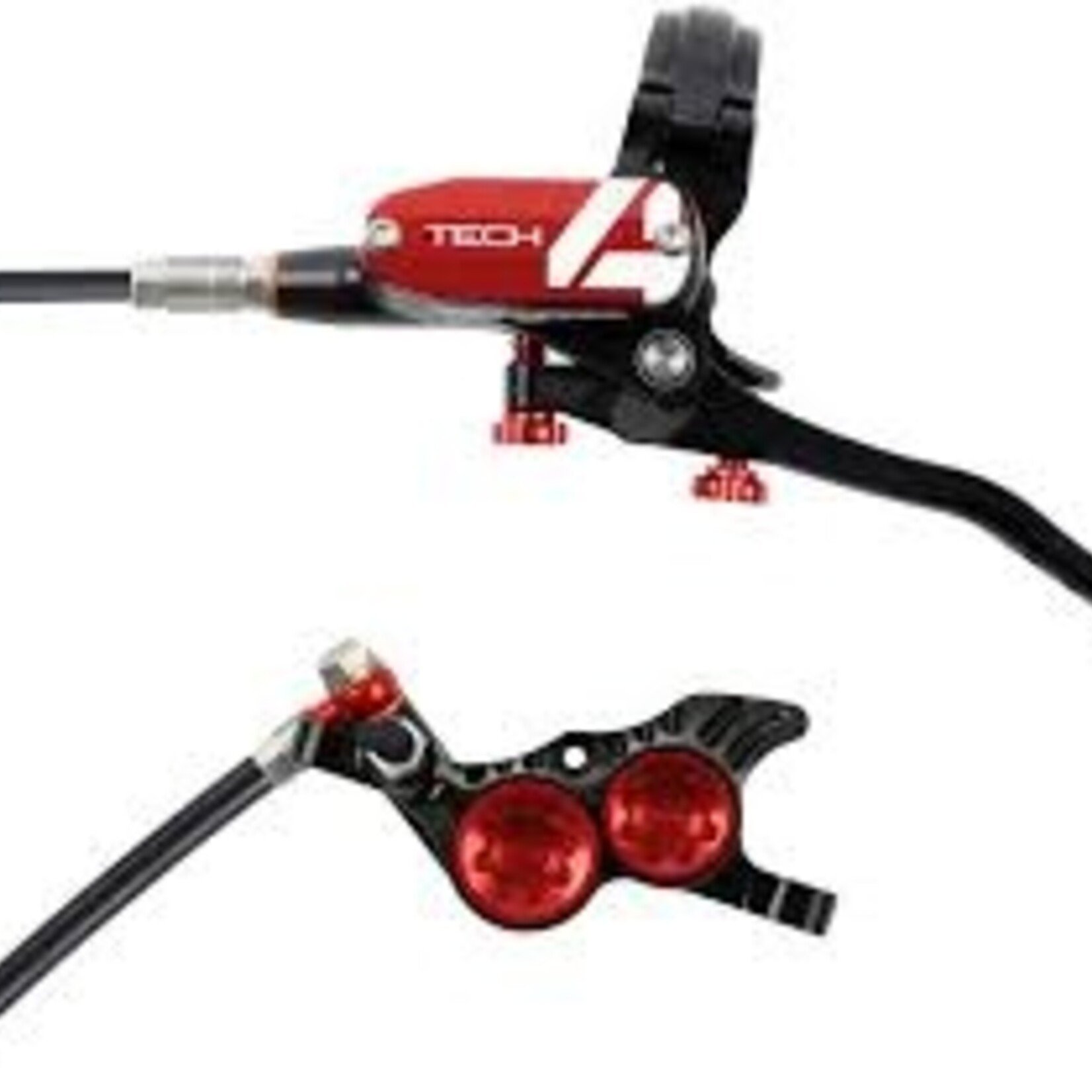 Hope Hope Tech 4 V4 Disc Brake and Lever Set - Front, Hydraulic, Post Mount, Red