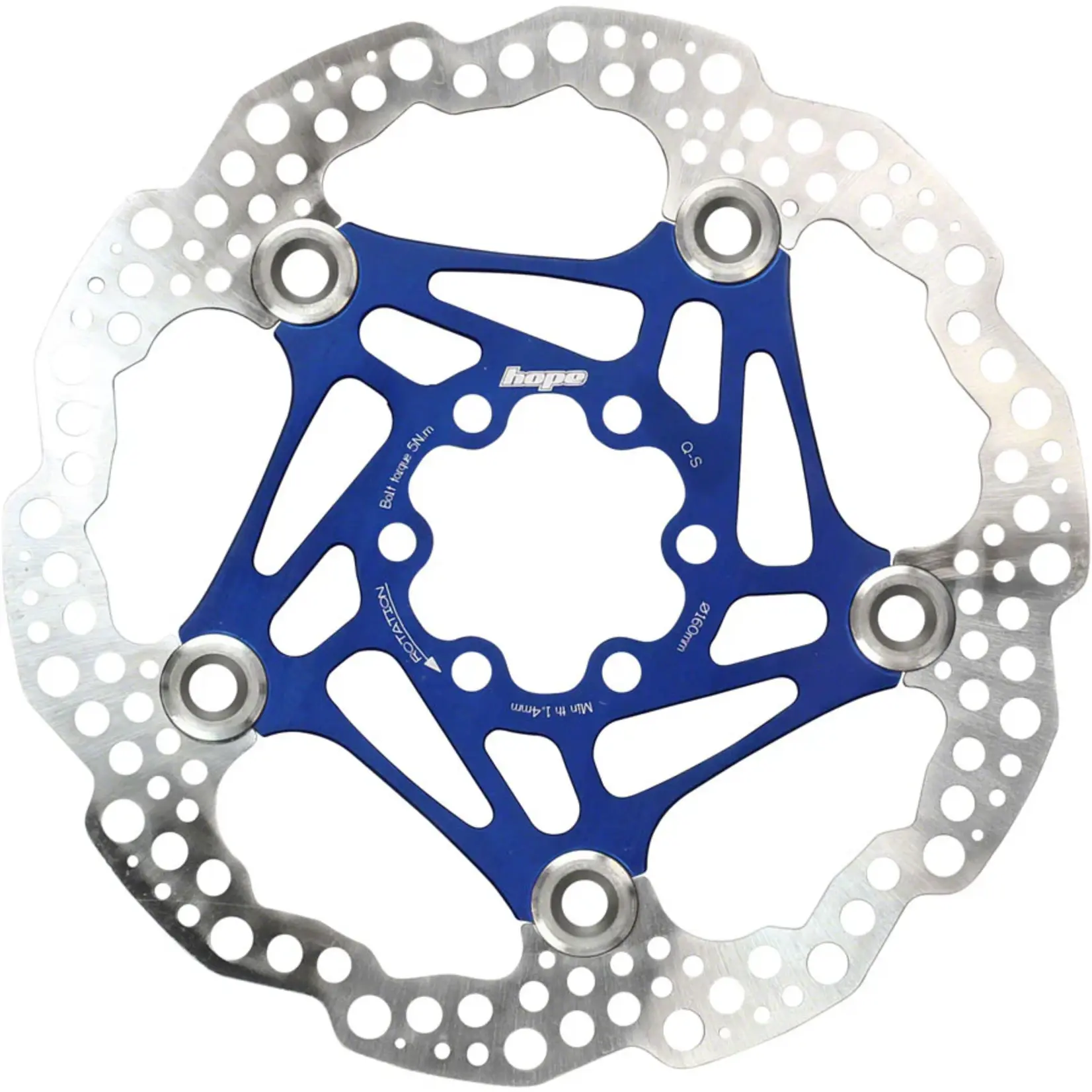 Hope Hope Floating Disc Brake Rotor - 160mm, 6-Bolt, Blue
