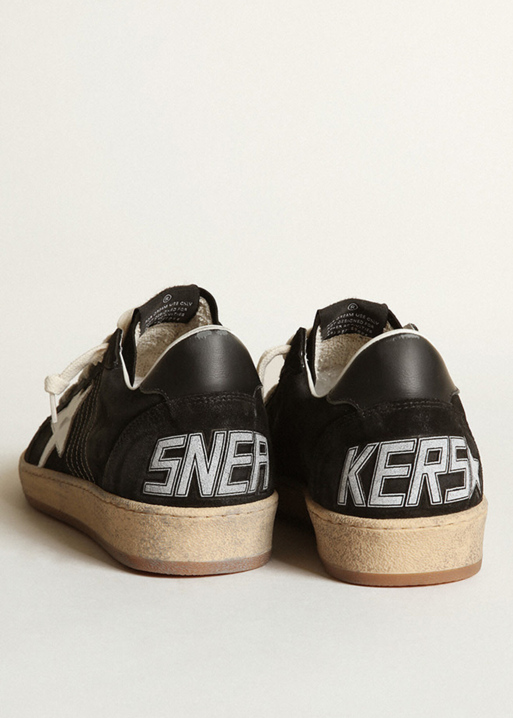 Golden Goose Ball Star- Black- Suede Upper w Stitching and Spur Leather and Star Heel